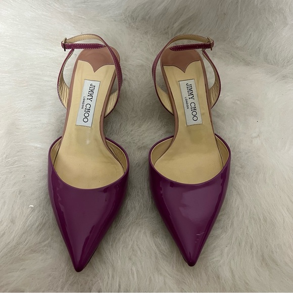 Jimmy Choo Volt Patent Leather Slingback Pump Heels - Picture 5 of 12